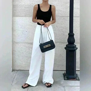 NWT Full Length Pleated Wide Leg Dress Pants